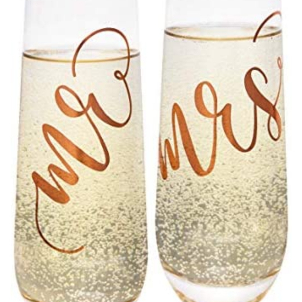 Mr. & Mrs. Stemless Glasses